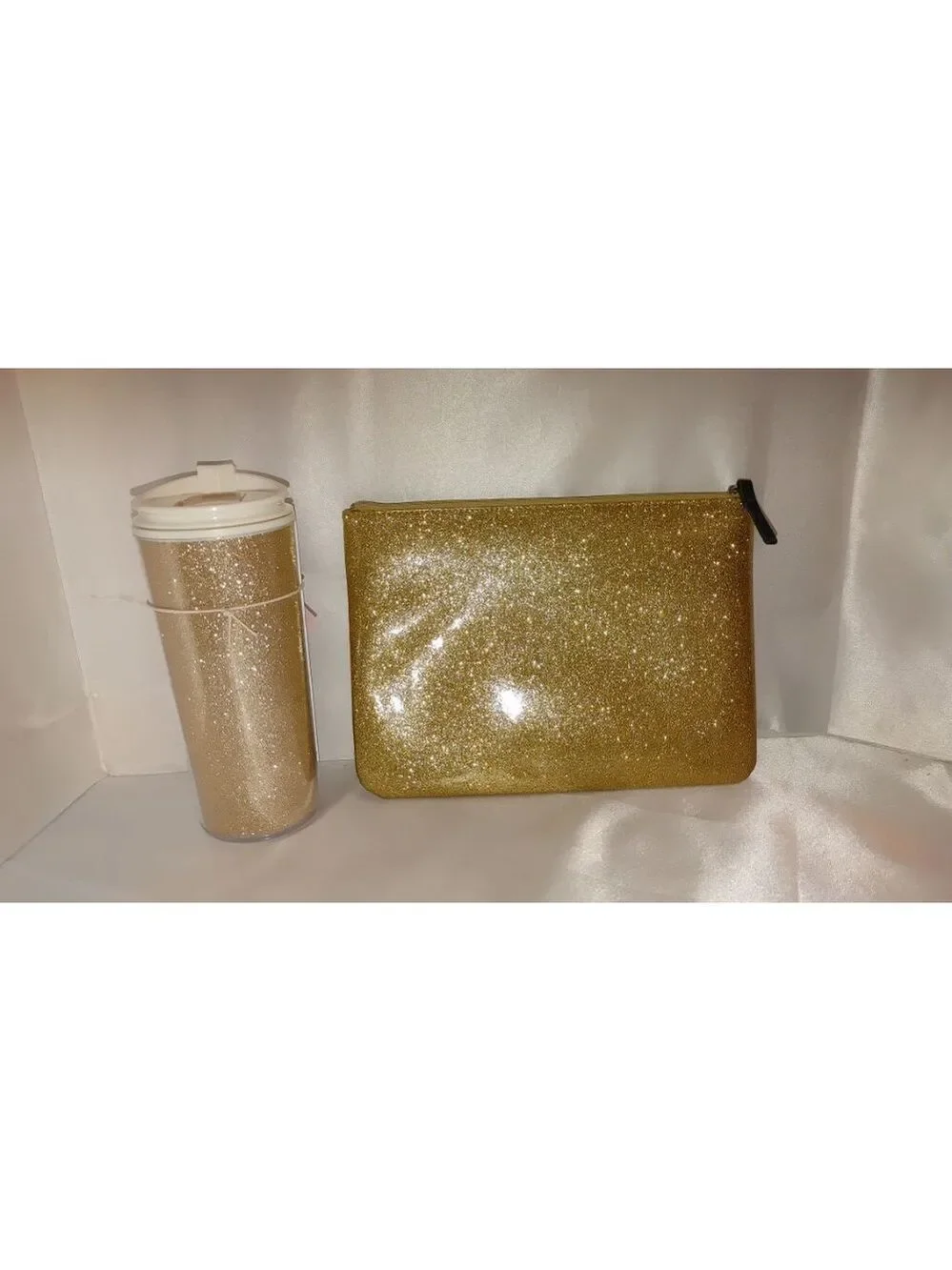 Kate Spade New York Gia Glitter Pouch & Tumbler